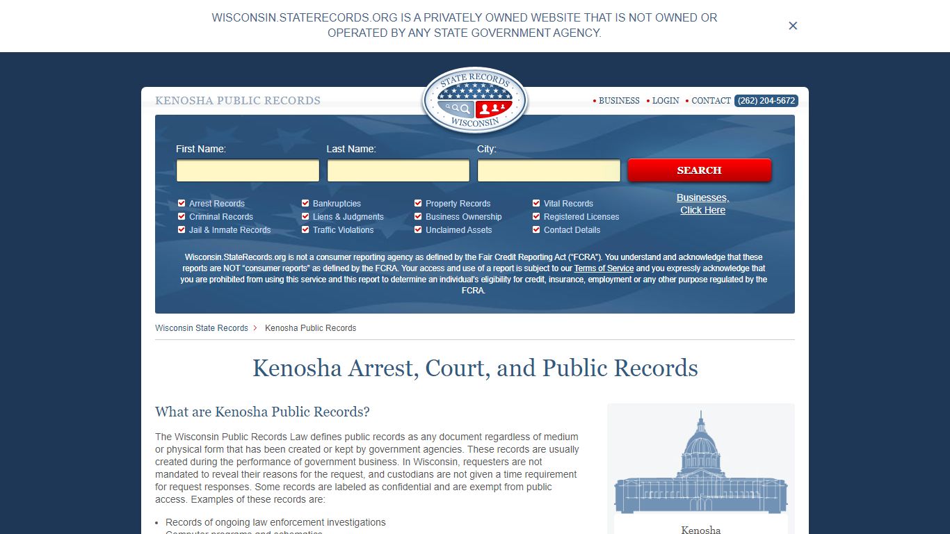 Kenosha Arrest and Public Records | Wisconsin.StateRecords.org